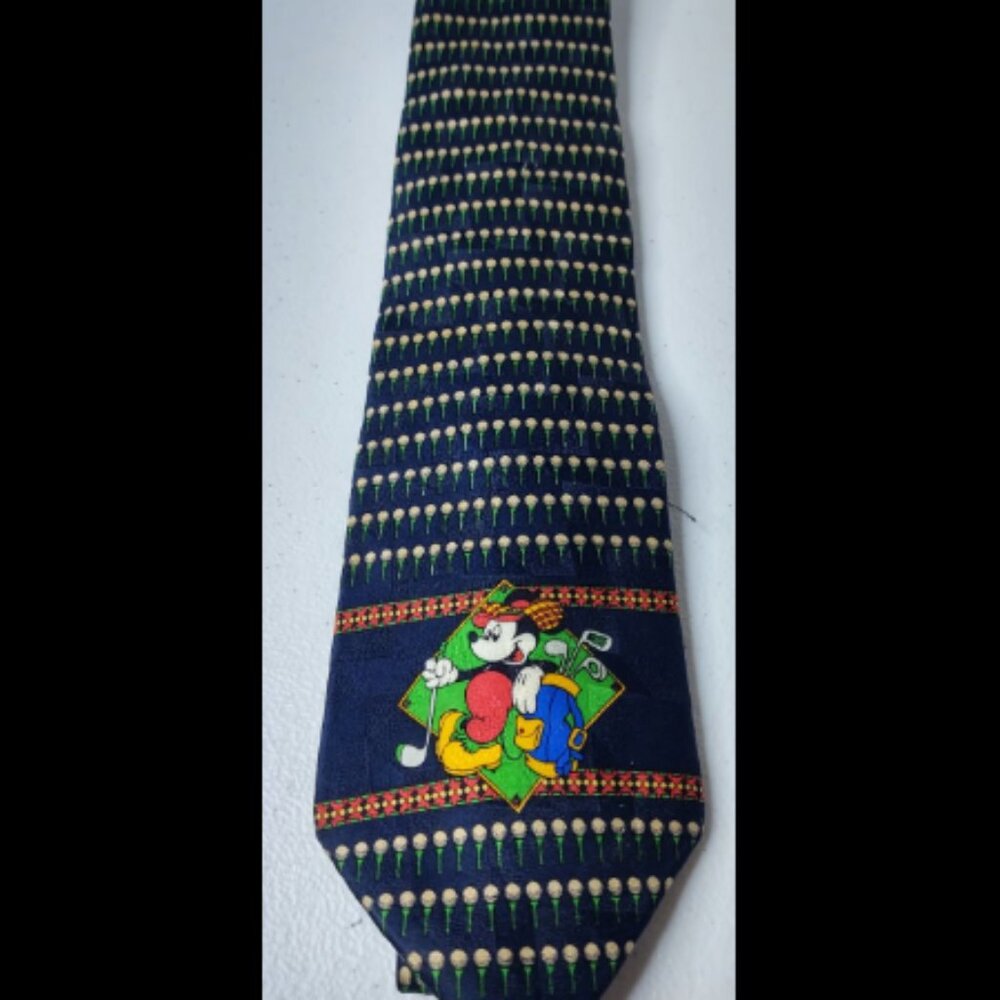 Mickey Unlimited 100% Silk Blue Men's Golf Tie (K1)